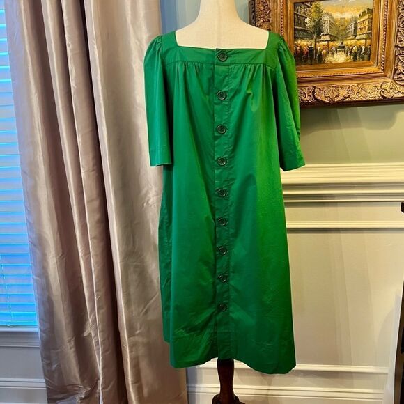 EUC Sonia by Sonia Rykiel Green Square Neck Babydoll Dress Size T3 or US Size 10 - Picture 4 of 5